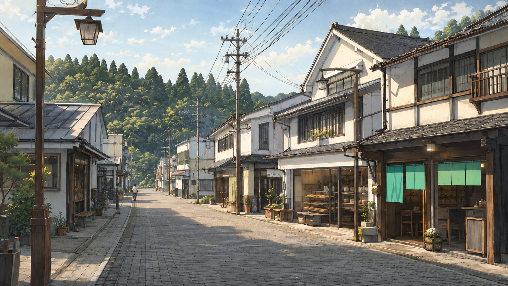馬見原の商店街の風景