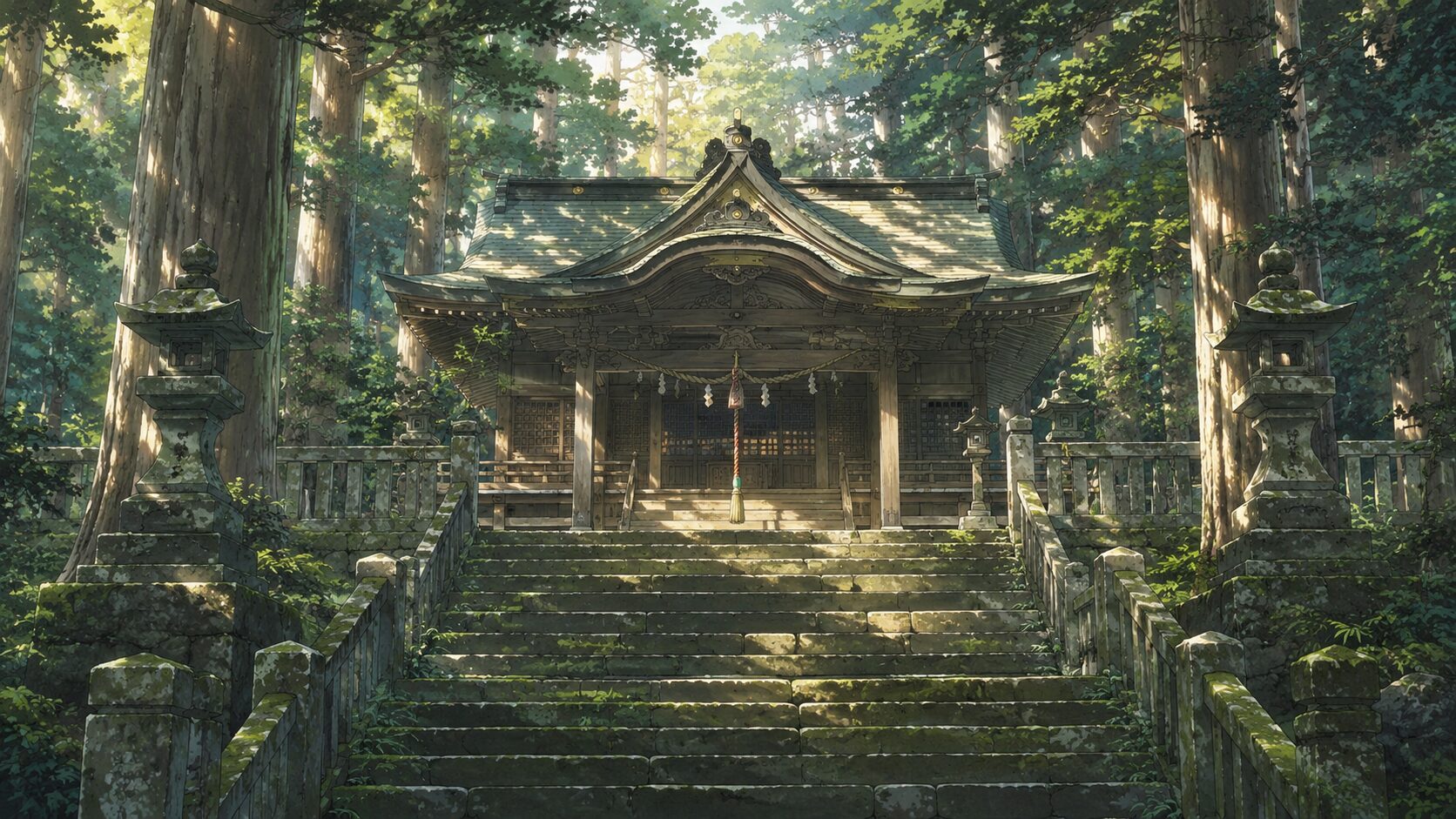 杉木立に囲まれた静かな拝殿